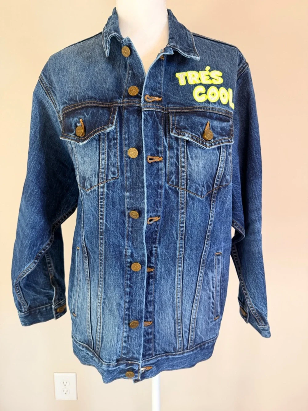 Sandrine Rose Free People Collab Tres Cool Oversized Jean Jacket Size Small NWT - Picture 4 of 7